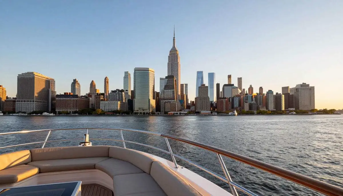 NYC skyline views from a yacht